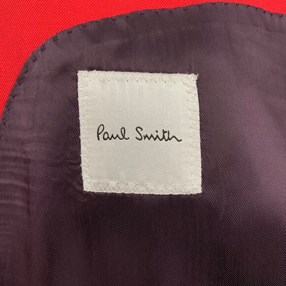 PAUL SMITH Size S Red Wool Polyamide Hidden Placket Coat - Picture 5 of 8